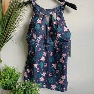 SEPTANGLE Halter High Neck Tankini Top